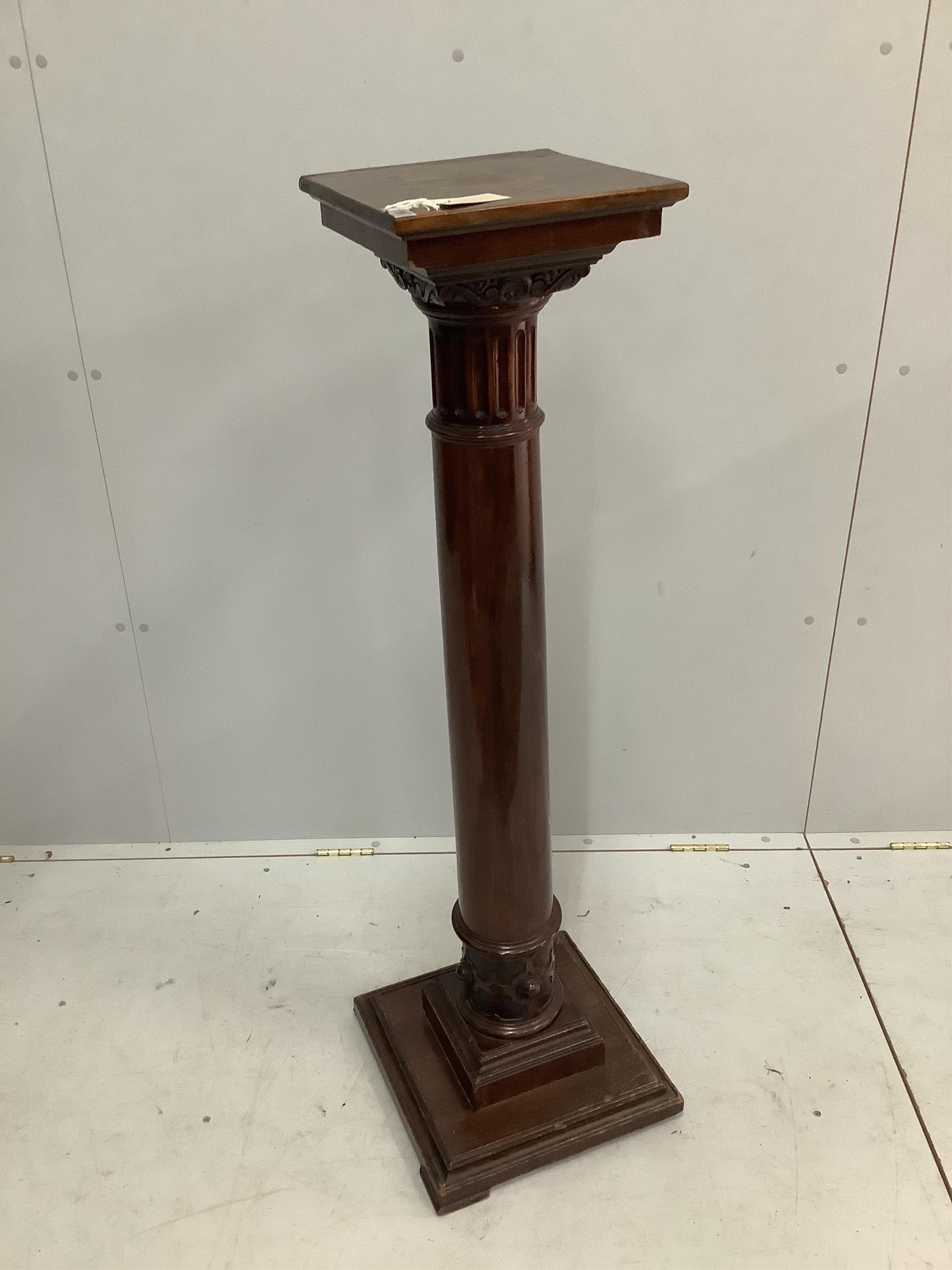 A Victorian mahogany pedestal, height 125cm. Condition - fair